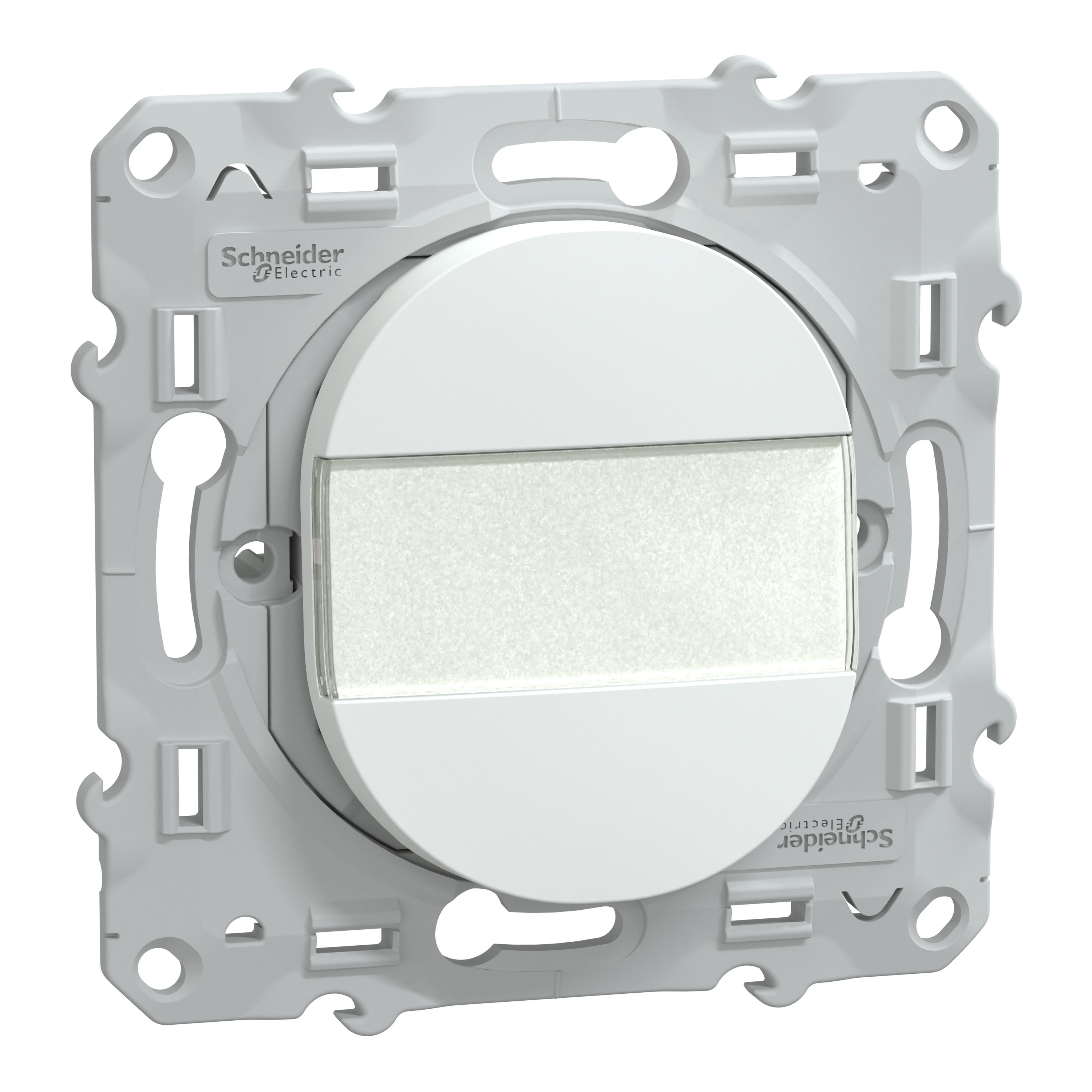 Schneider Electric - Reconditionné - Ovalis - poussoir à fermeture avec porte-étiquette - 10AX- Blanc