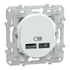 Schneider Electric - Reconditionné - Ovalis - double chargeur USB A+C 12W - Blanc