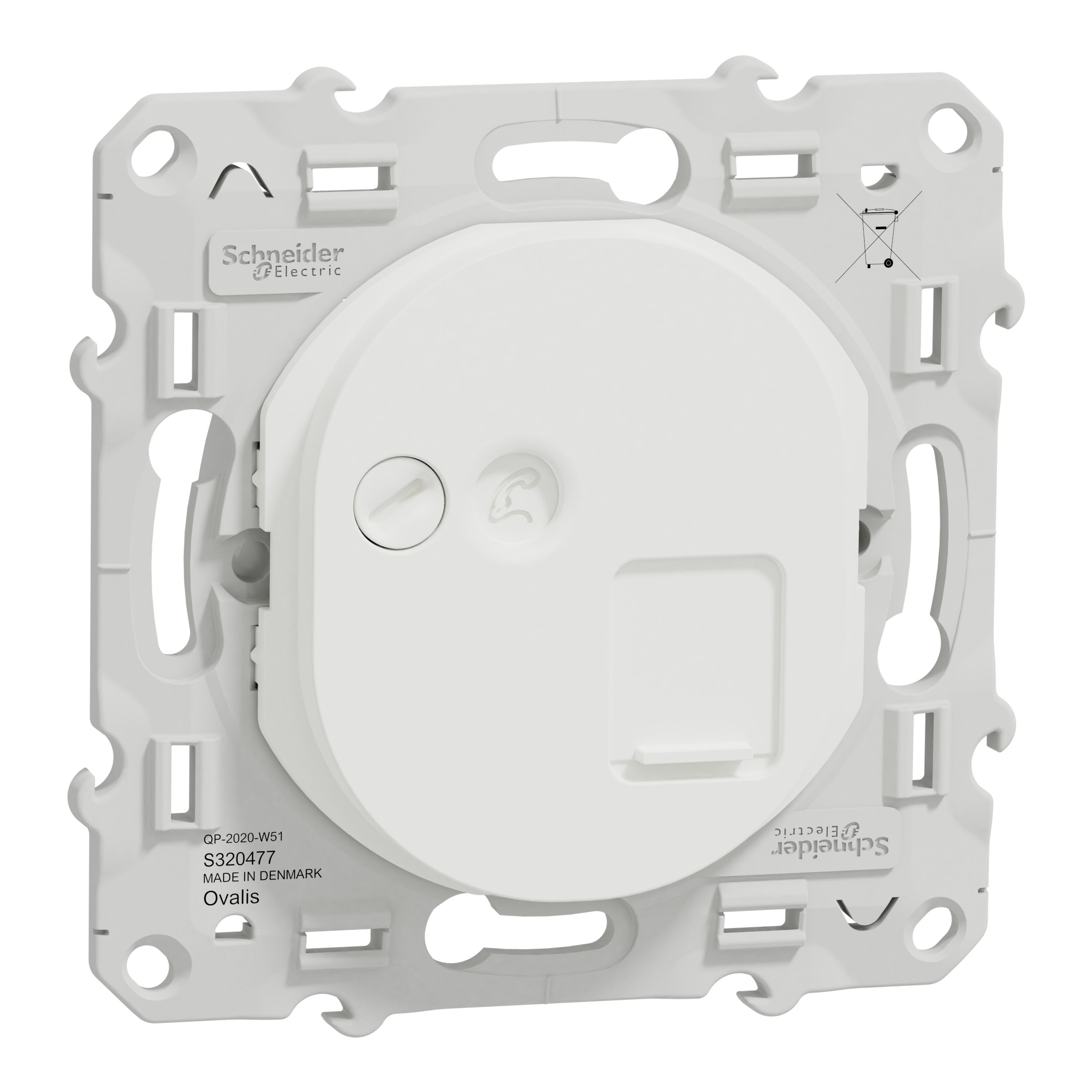 Schneider Electric - Reconditionné - Ovalis - prise RJ45 cat.6a STP - grade 3 (multimédia +) - Blanc