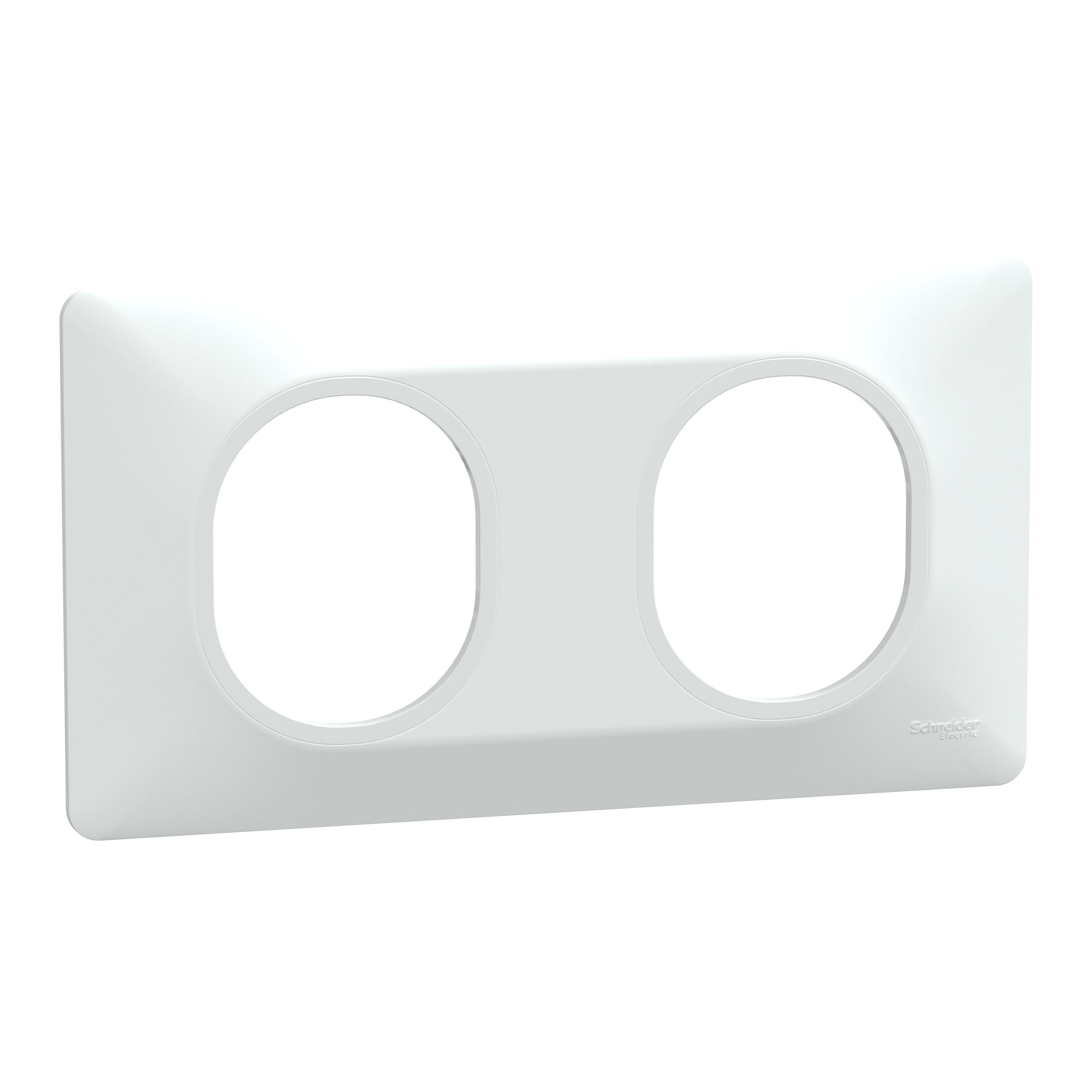 Schneider Electric - Reconditionné - Ovalis- plaque de finition - 2 postes horiz - entraxe 71mm blanc
