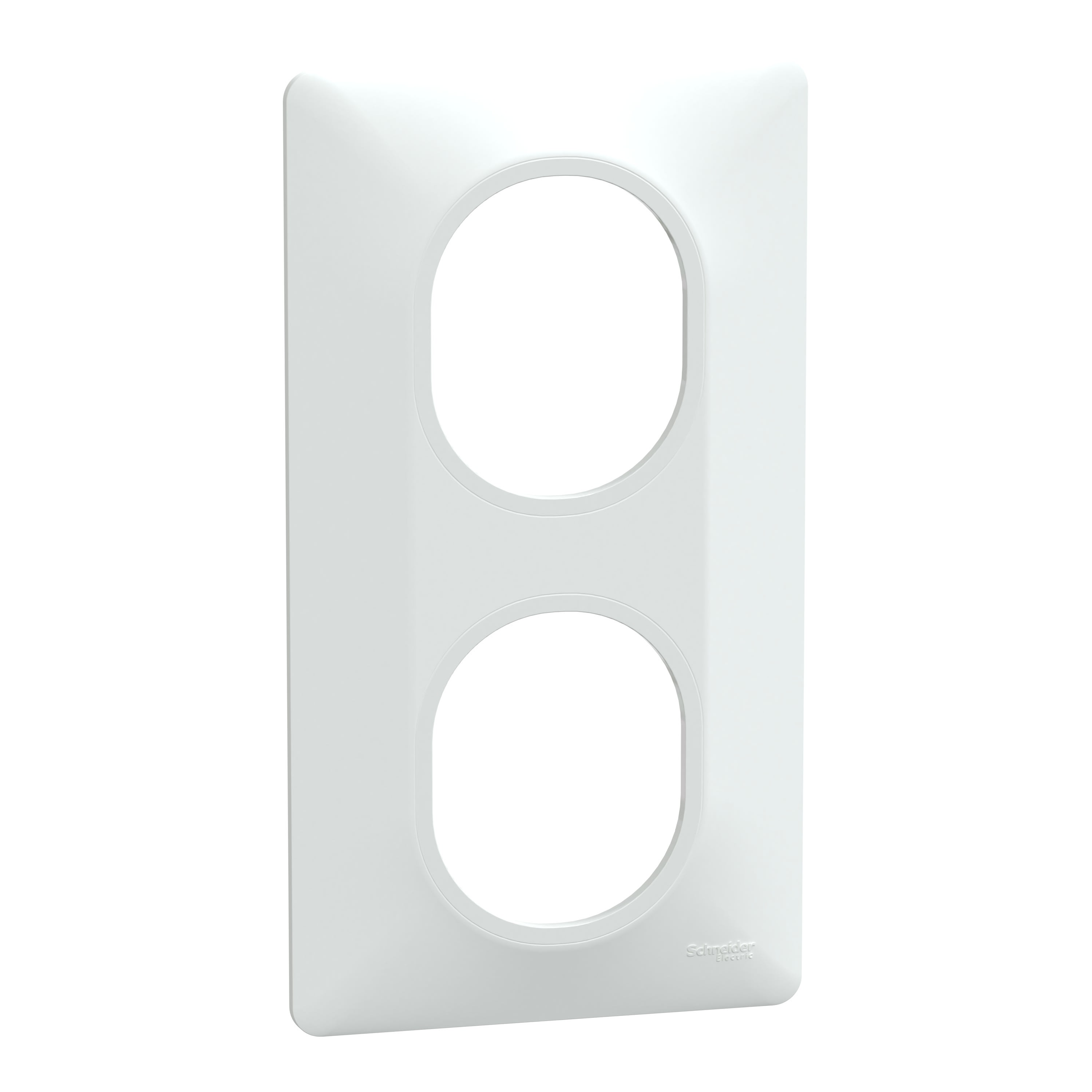 Schneider Electric - Reconditionné - Ovalis -plaque de finition 2 postes vertical- entraxe 71mm blanc