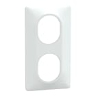 Schneider Electric - Reconditionné - Ovalis -plaque de finition 2 postes vertical- entraxe 71mm blanc