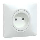 Schneider Electric - Reconditionné - Ovalis - prise à puits - 2P - 16A - vis - Blanc-griffes-plaque