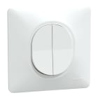 Schneider Electric - Reconditionné - Ovalis - double va et vient - 10AX - Blanc -griffes- avec plaque