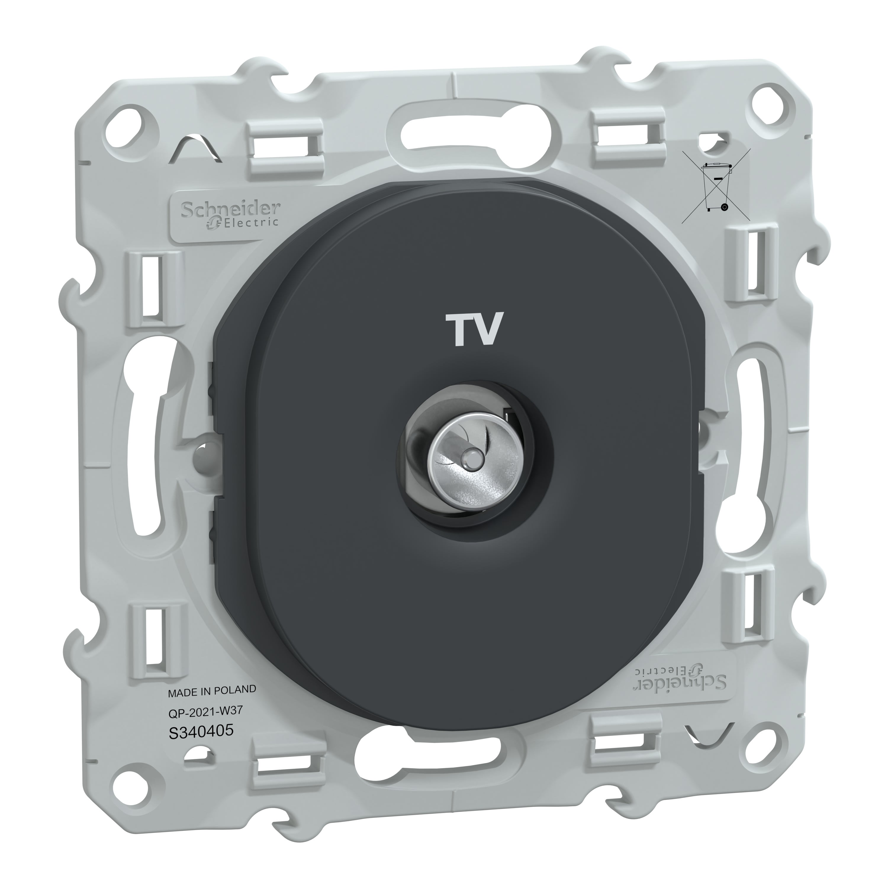 Schneider Electric - Reconditionné - Ovalis - prise TV simple - Anthracite