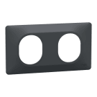 Schneider Electric - Reconditionné - Ovalis- plaque de finition - 2 p horiz - entraxe 71mm anthracite