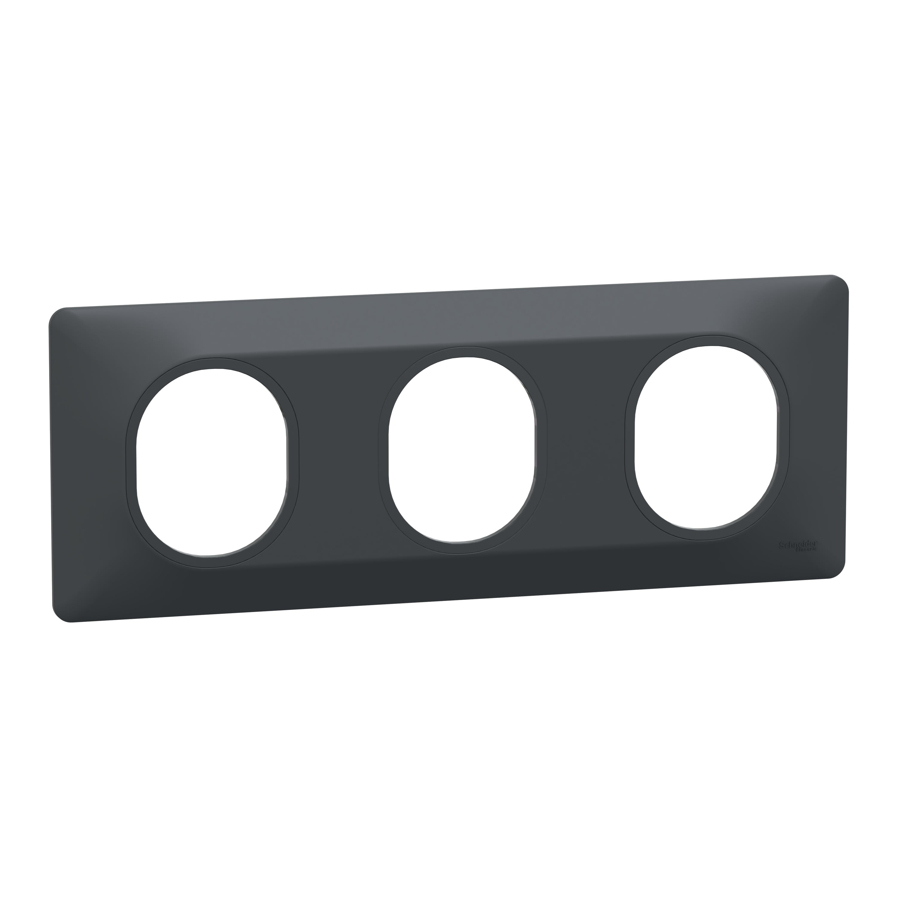 Schneider Electric - Reconditionné - Ovalis- plaque de finition - 3 p horiz - entraxe 71mm anthracite