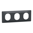 Schneider Electric - Reconditionné - Ovalis- plaque de finition - 3 p horiz - entraxe 71mm anthracite