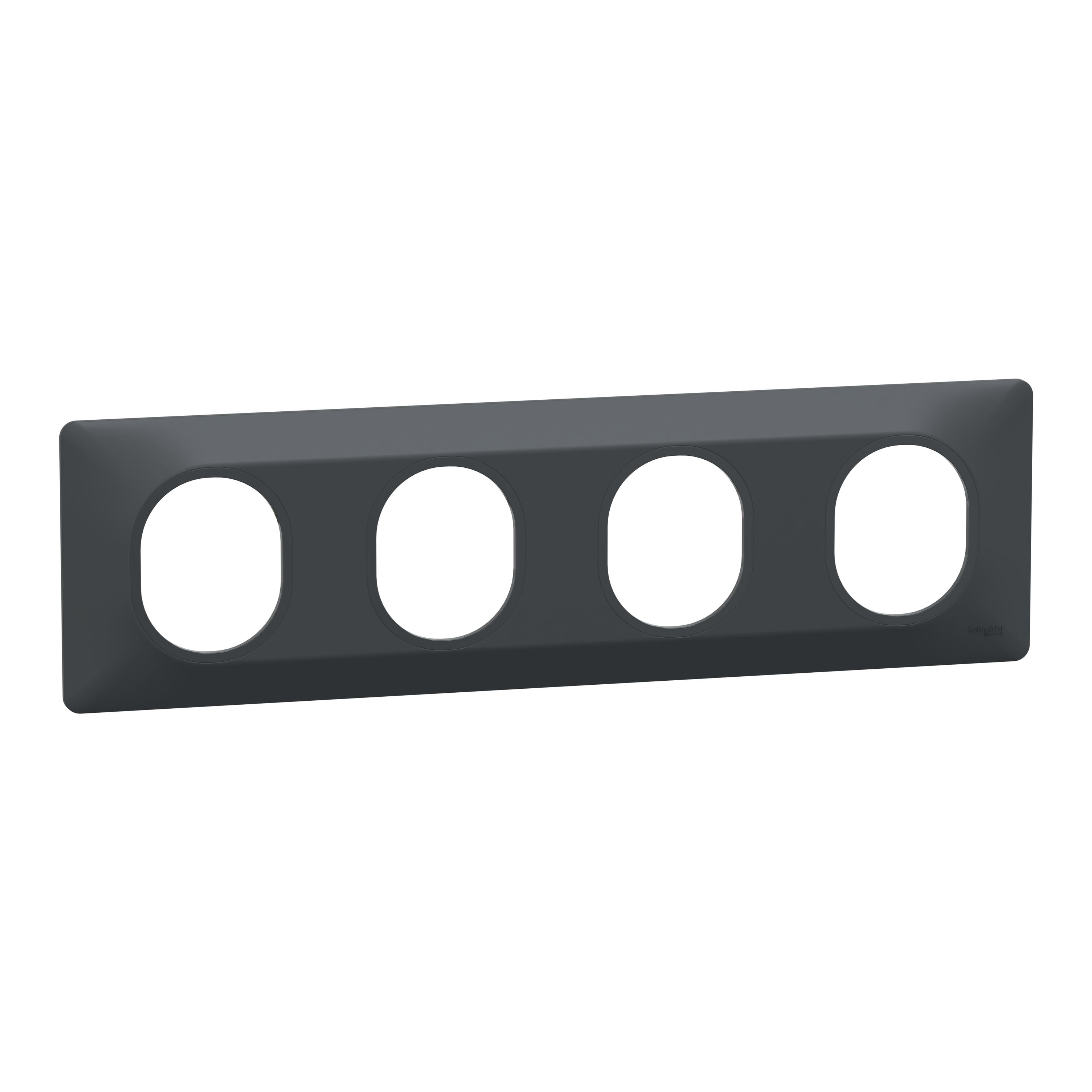 Schneider Electric - Reconditionné - Ovalis- plaque de finition - 4 p horiz - entraxe 71mm anthracite