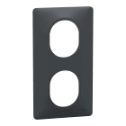 Schneider Electric - Reconditionné - Ovalis - plaque de finition- 2 p vert - entraxe 71mm- anthracite