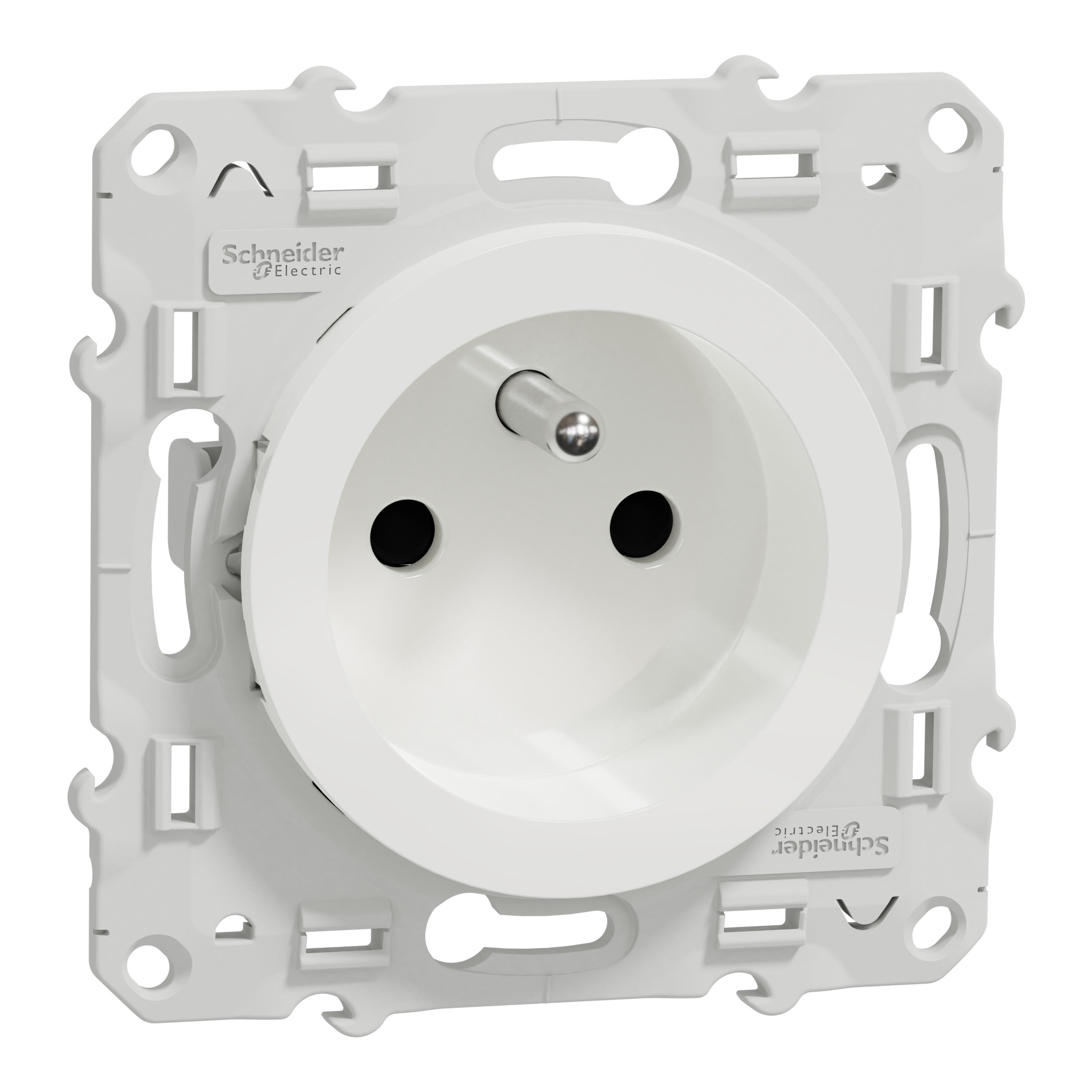Schneider Electric - Reconditionné - Odace - prise 2P+T - blanc - 4 connexions rapides par pôle
