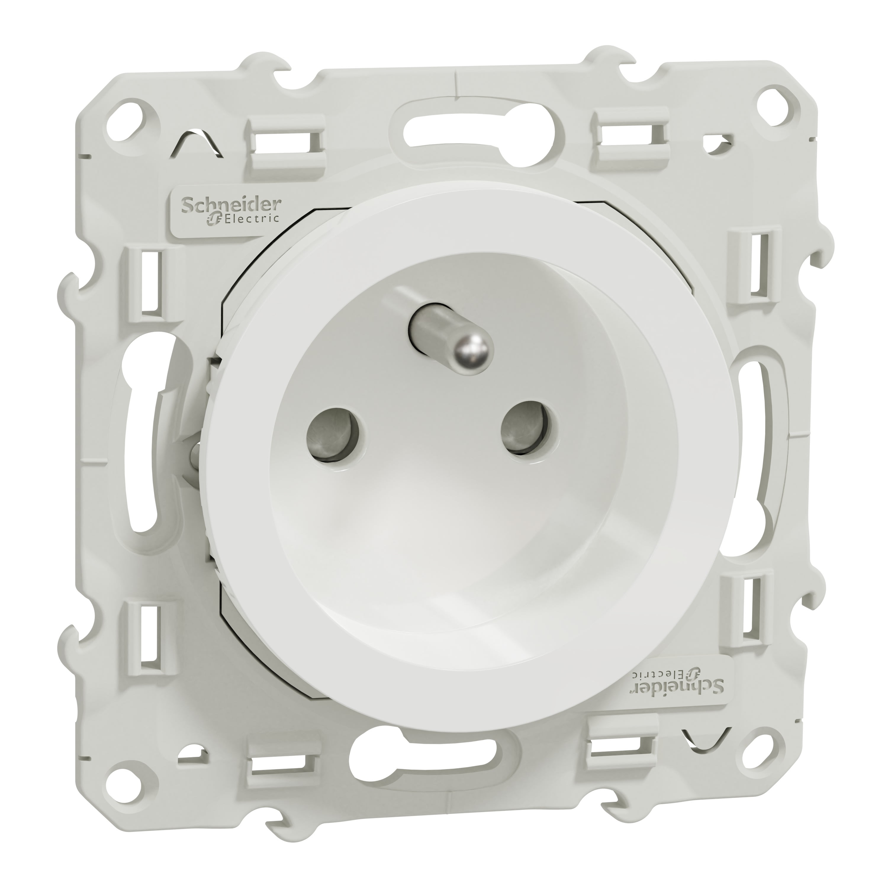 Schneider Electric - Reconditionné - Odace prise de courant 2P+T - blanc - à puits