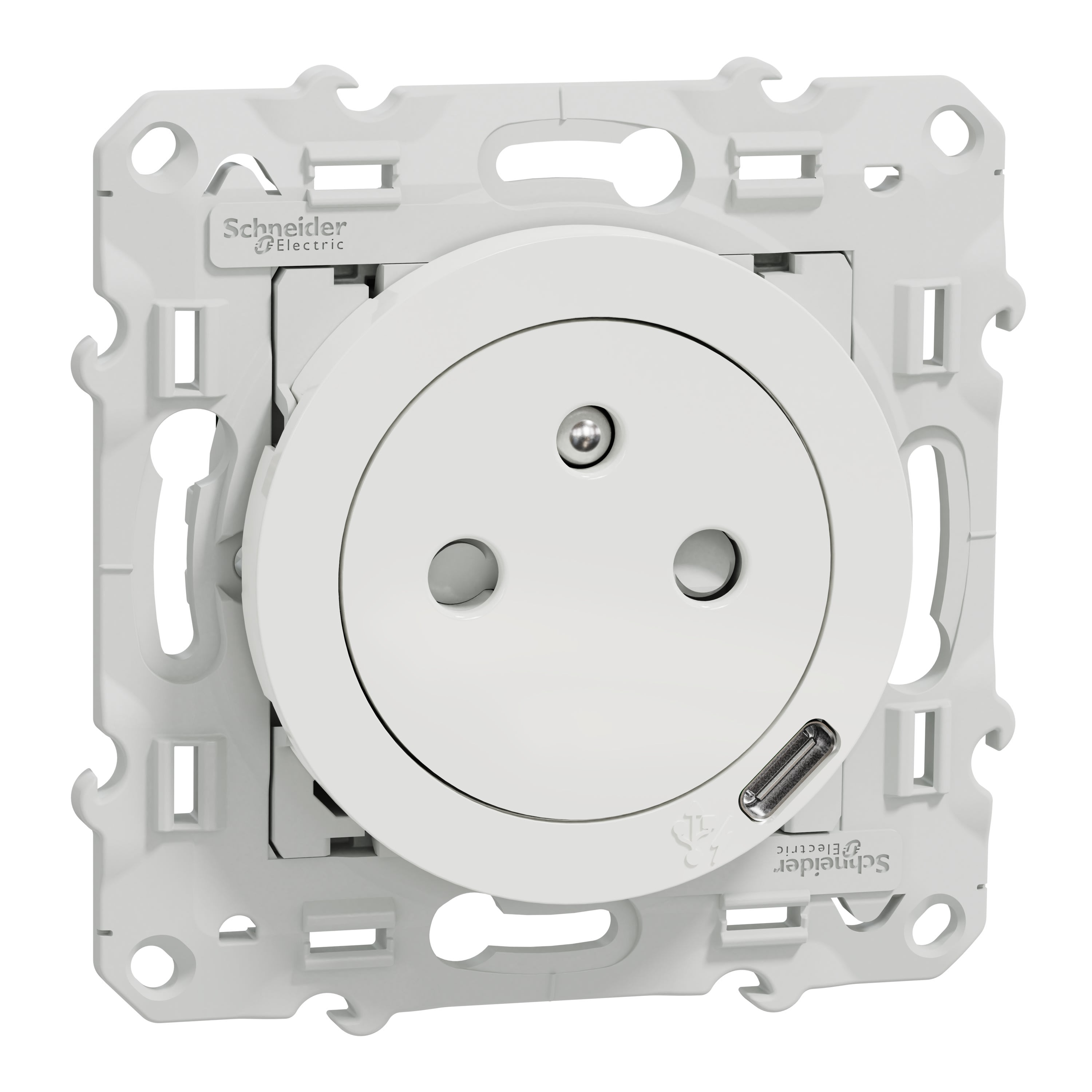 Schneider Electric - Reconditionné - Odace - prise affleurante + USB C 10.5W - blanc