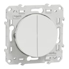 Schneider Electric - Reconditionné - Odace - poussoir - 2 touches + stop volets-roulants - blanc