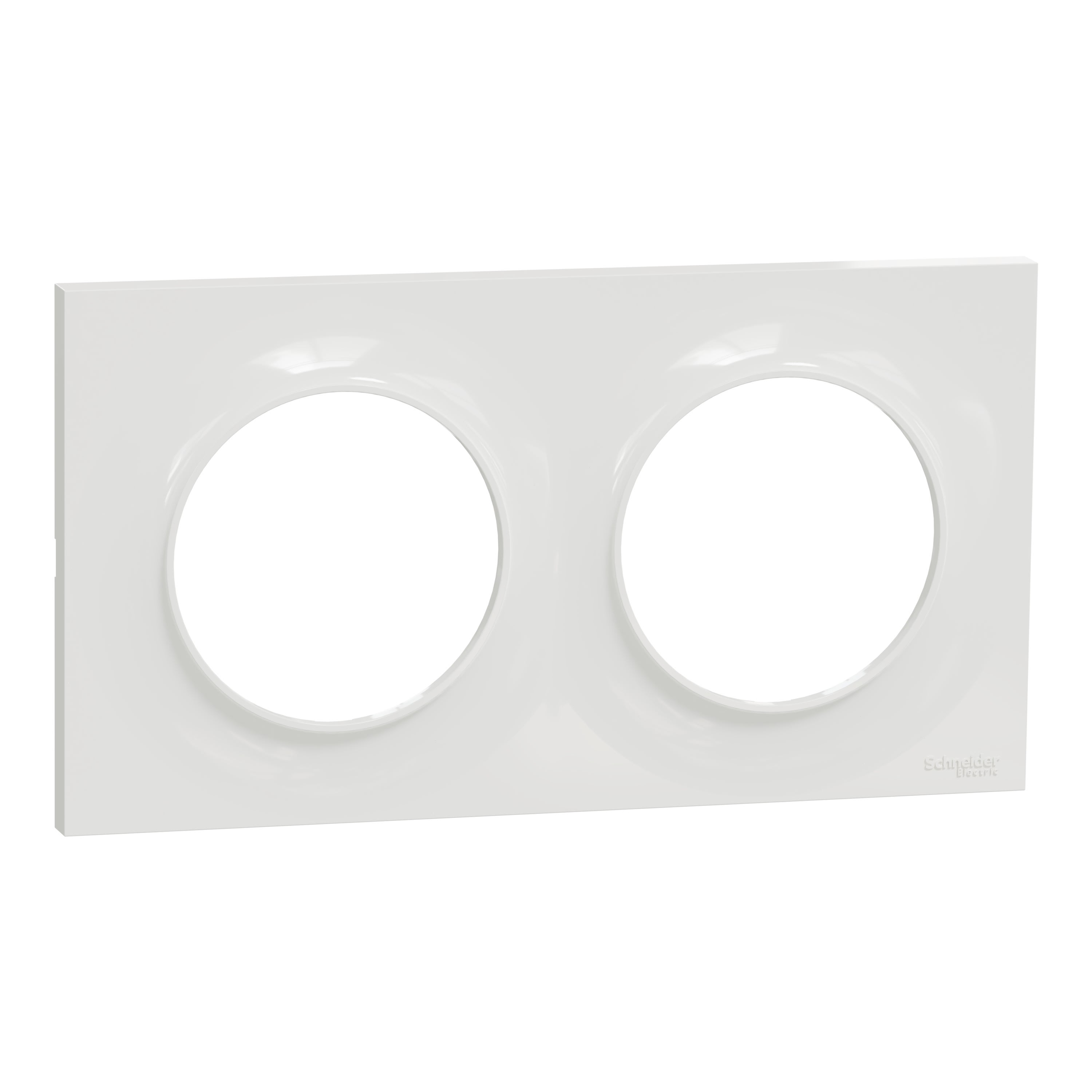 Schneider Electric - Reconditionné - Odace Styl plaque 2 postes horiz ou verticaux entraxe 71mm blanc