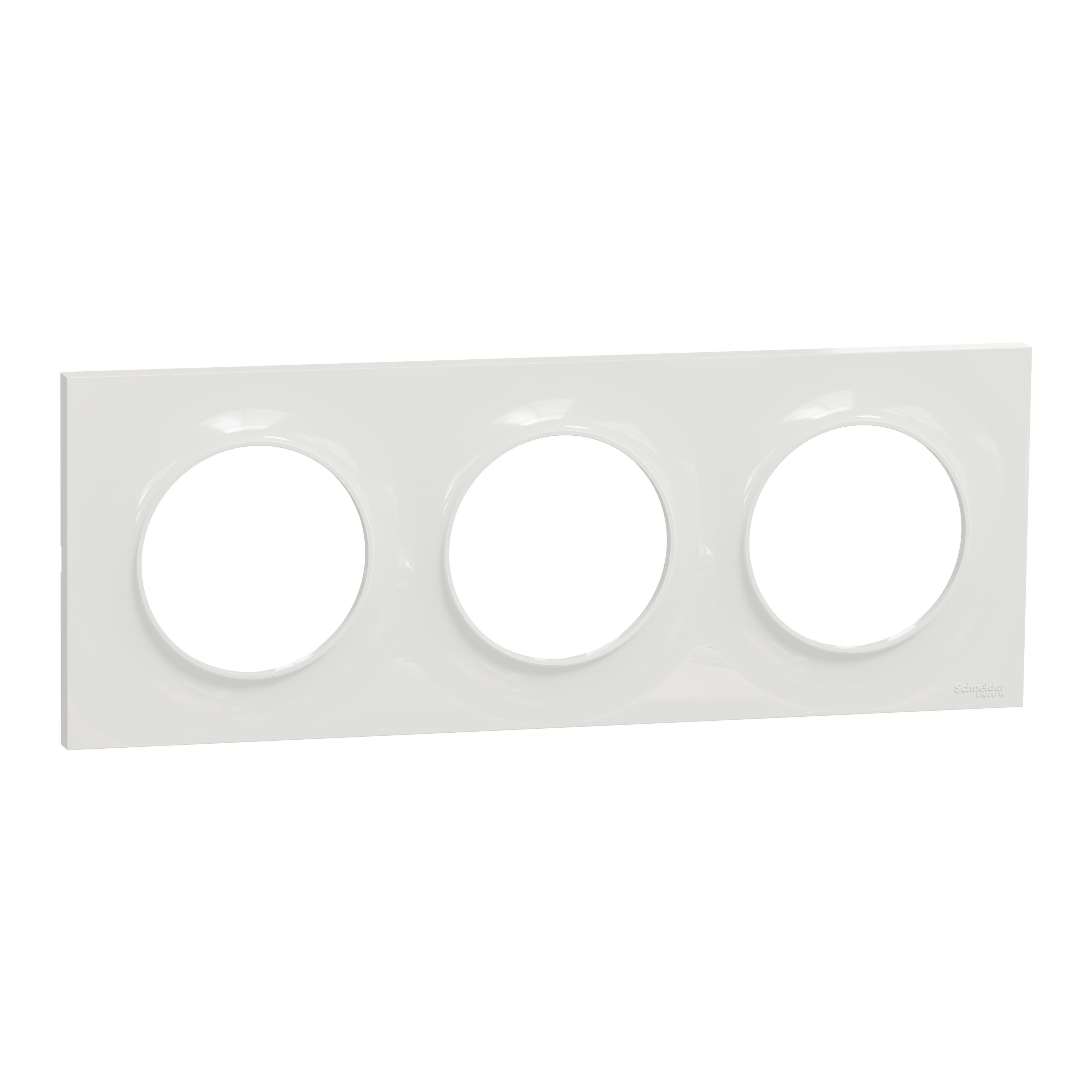 Schneider Electric - Reconditionné - Odace Styl plaque 3 postes horiz ou verticaux entraxe 71mm blanc