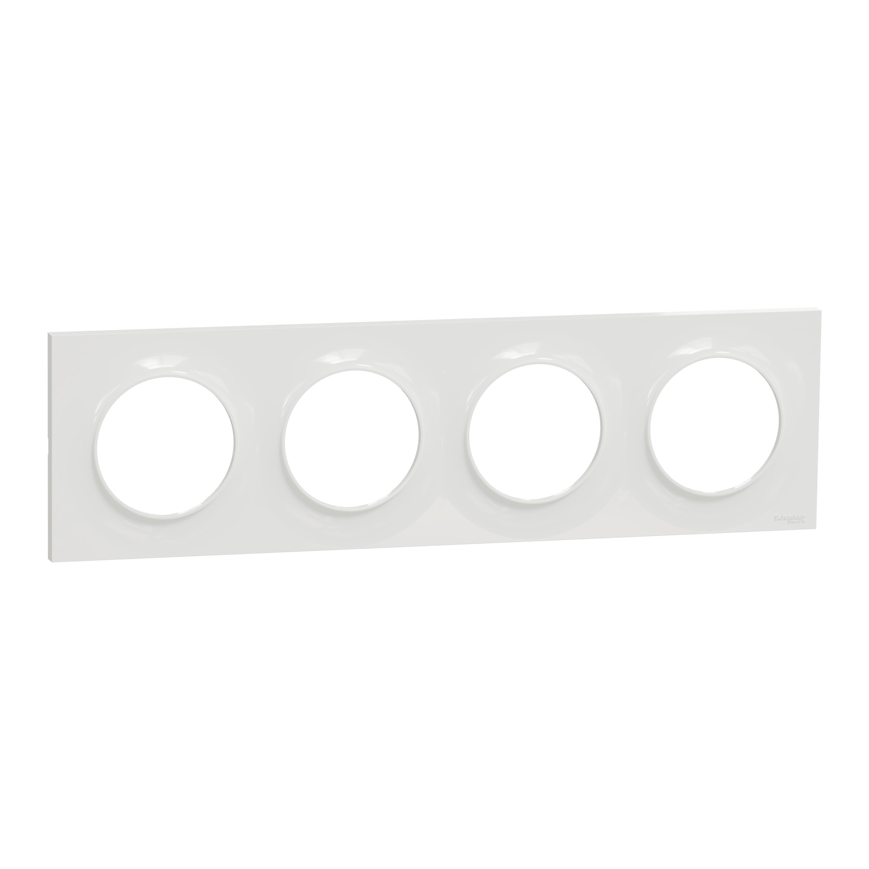 Schneider Electric - Reconditionné - Odace Styl plaque 4 postes horiz ou verticaux entraxe 71mm blanc
