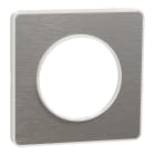Schneider Electric - Reconditionné - Odace Touch - plaque 1 poste aluminium brossé avec liseré blanc