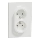 Schneider Electric - Reconditionné - Odace - prise 2P+T double en 1 poste - blanc - griffes montées