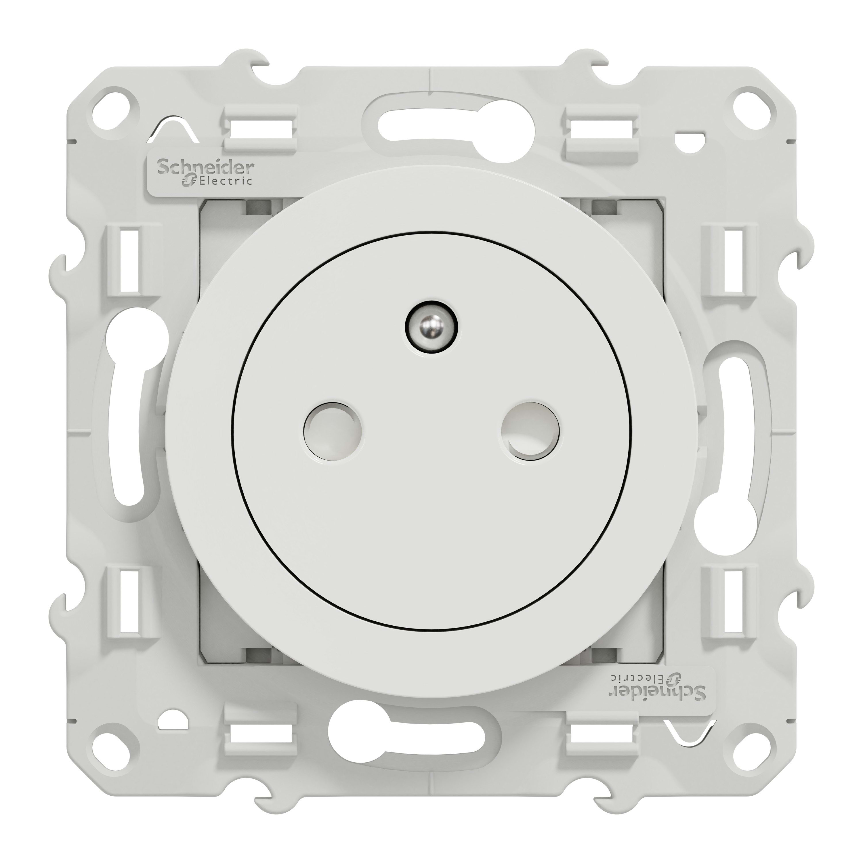 Schneider Electric - Reconditionné - Odace - Lot de 100 prises 2P+T affleurante S520052 - blanc