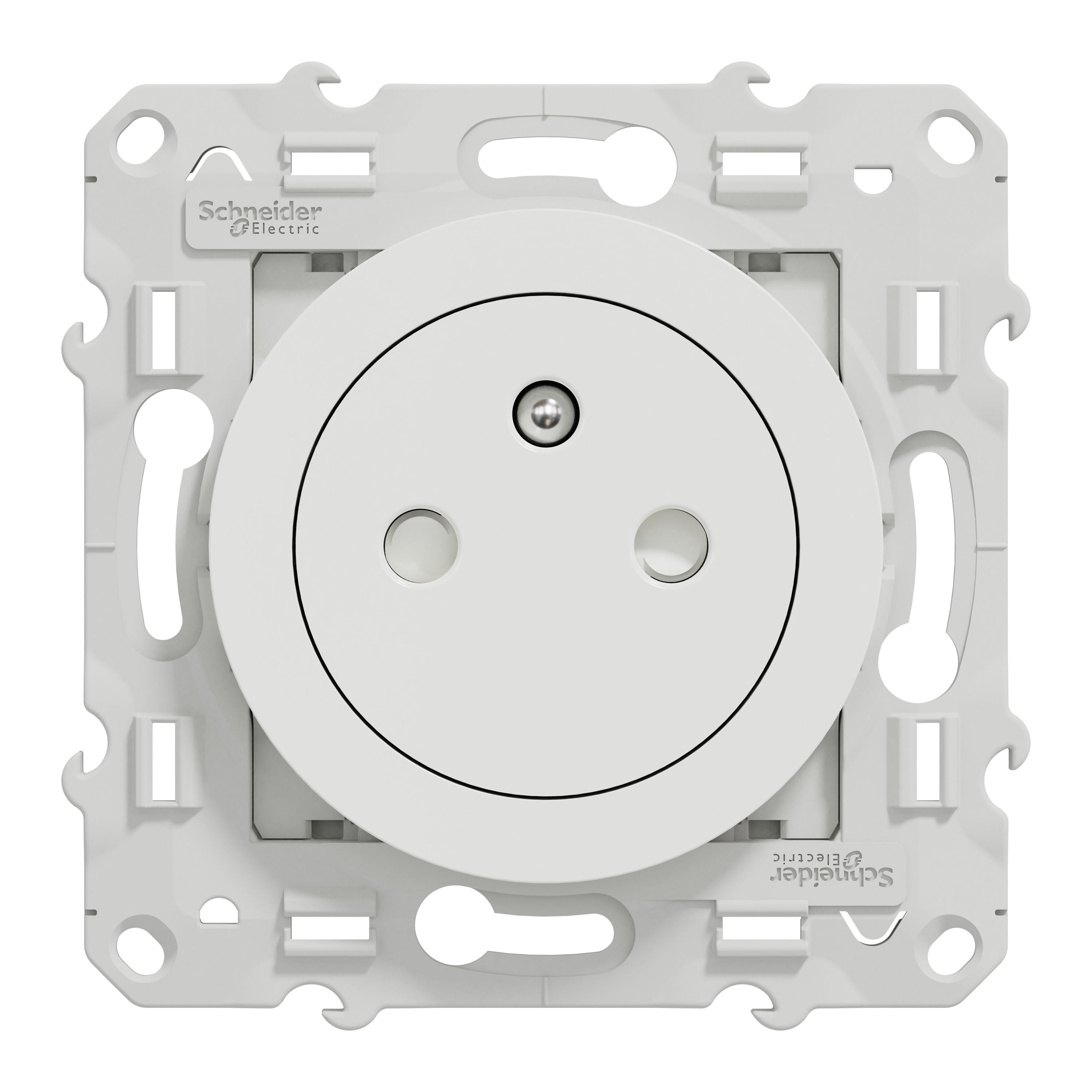 Schneider Electric - Reconditionné - Odace - Lot de 100 prises 2P+T affleurante S520052 - blanc