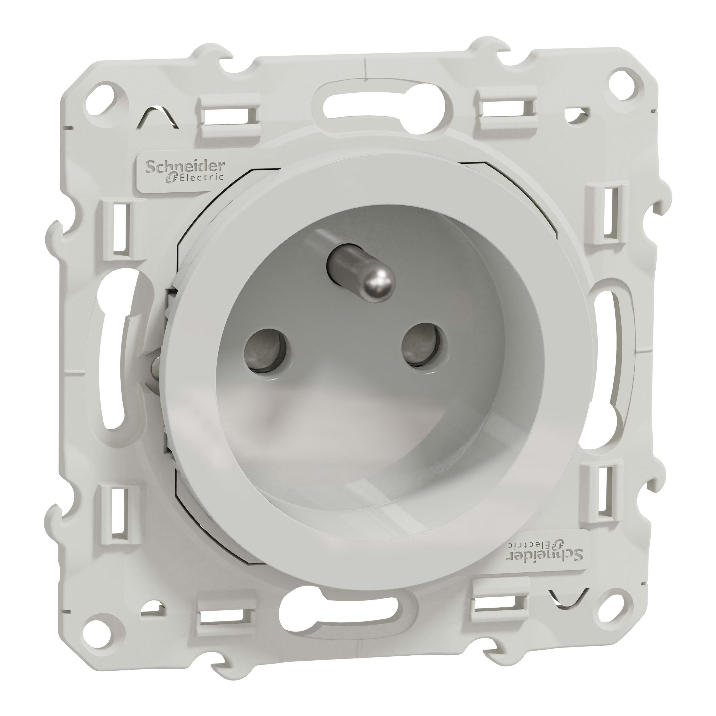 Schneider Electric - Reconditionné - Odace - prise 2P+T blanc à griffes 2 connexions rapides par pôle