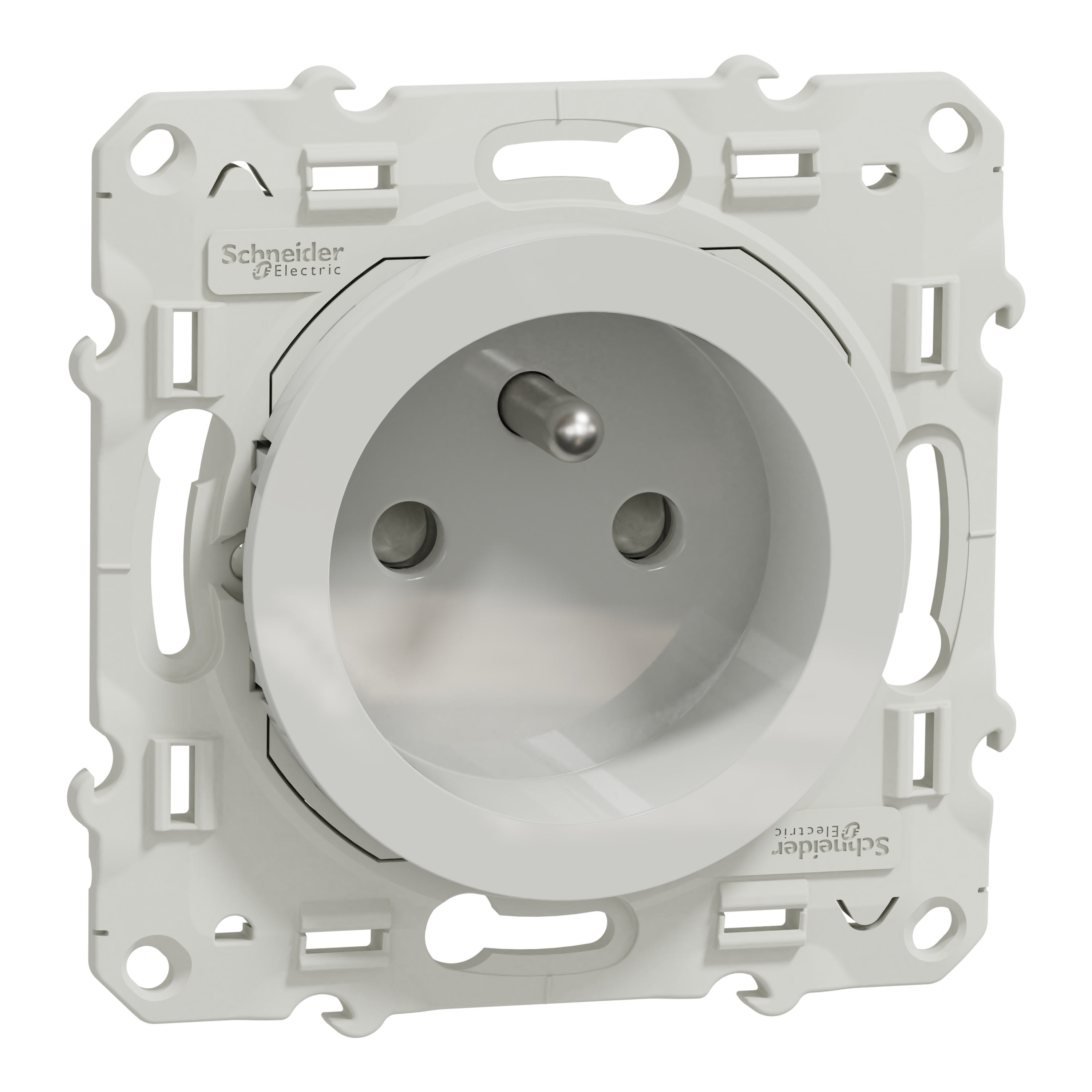 Schneider Electric - Reconditionné - Odace - prise 2P+T blanc à griffes 2 connexions rapides par pôle