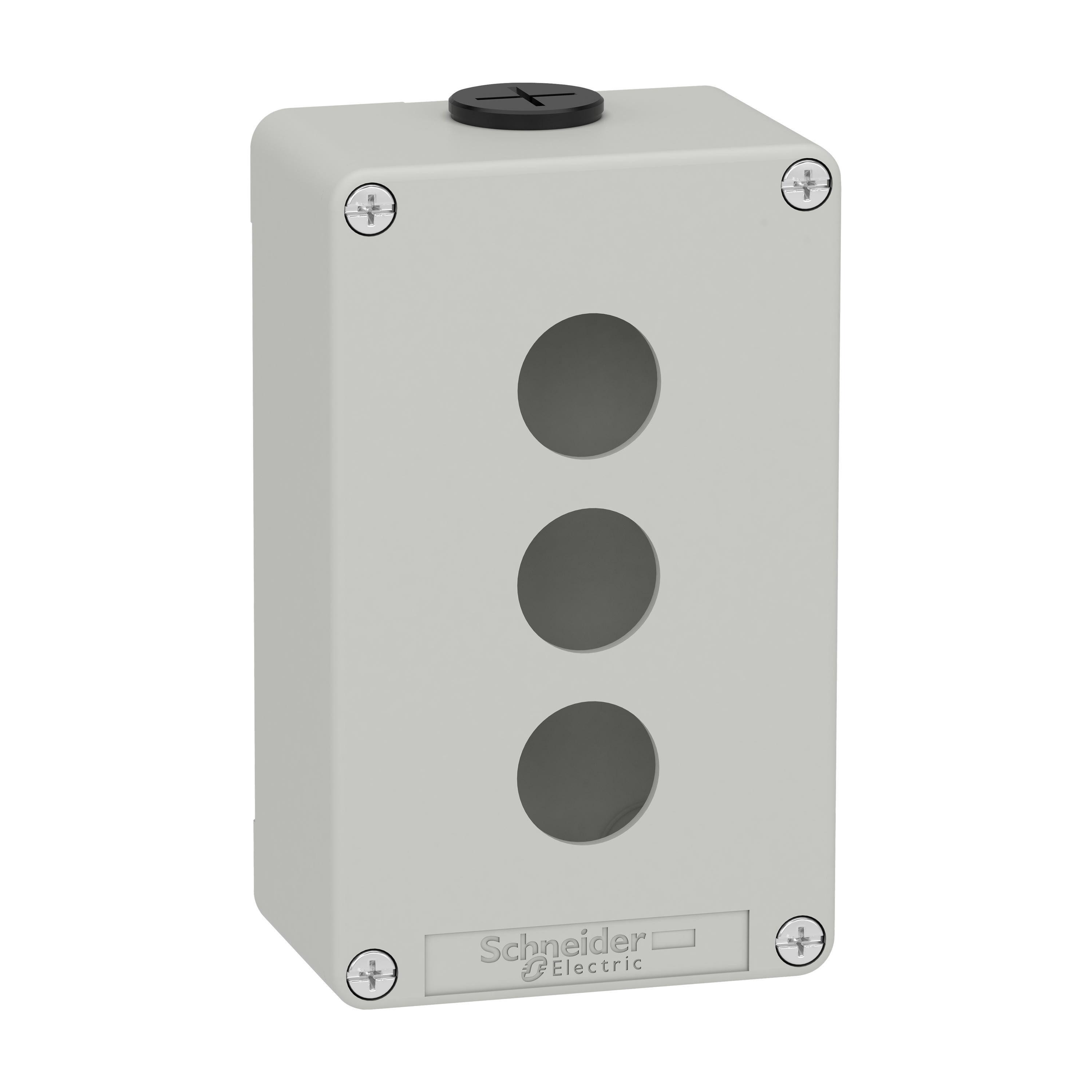 Schneider Electric - Reconditionné - Boite métal vide grise M20 x2 - 3 trous 22mm - 80x130x51,5mm UL
