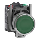 Schneider Electric - Harmony XB4 - poussoir lumineux LED - 1F+1O - vert - Ø22 - 24VACDC - Push In