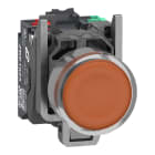 Schneider Electric - Harmony XB4 - poussoir lumineux LED - 1F+1O - orange - Ø22 - 24VACDC - Push In