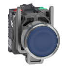 Schneider Electric - Harmony XB4 - poussoir lumineux LED - 1F+1O - bleu - Ø22 - 24VACDC - Push In