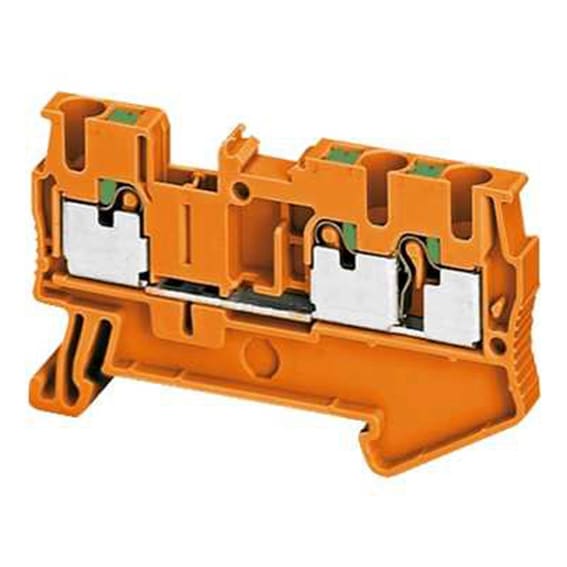 Schneider Electric - Borne push-in - passant - 3 points - 2,5mm² - orange
