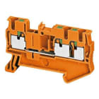 Schneider Electric - Borne push-in - passant - 3 points - 2,5mm² - orange