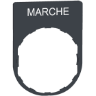 Schneider Electric - Harmony - étiquette plate - 30x40 - plastique noir - texte MARCHE blanc