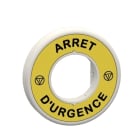 Schneider Electric - Harmony - étiquette lumineuse rouge - Ø60 - ARRET D'URGENCE - fond jaune - 120V