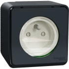 Schneider Electric - Mureva Styl - Prise courant 2P+T - saillie - IP55 - IK08 - connexion auto - gris