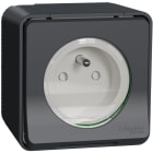 Schneider Electric - Mureva Styl - Prise de courant 2P+T à vis - saillie - IP55 - IK08 - gris