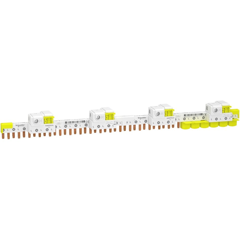 Schneider Electric - Acti9 iDT40 - Peigne horiz. avec connecteur - 1P+N - 24 modules de 18mm - 63A