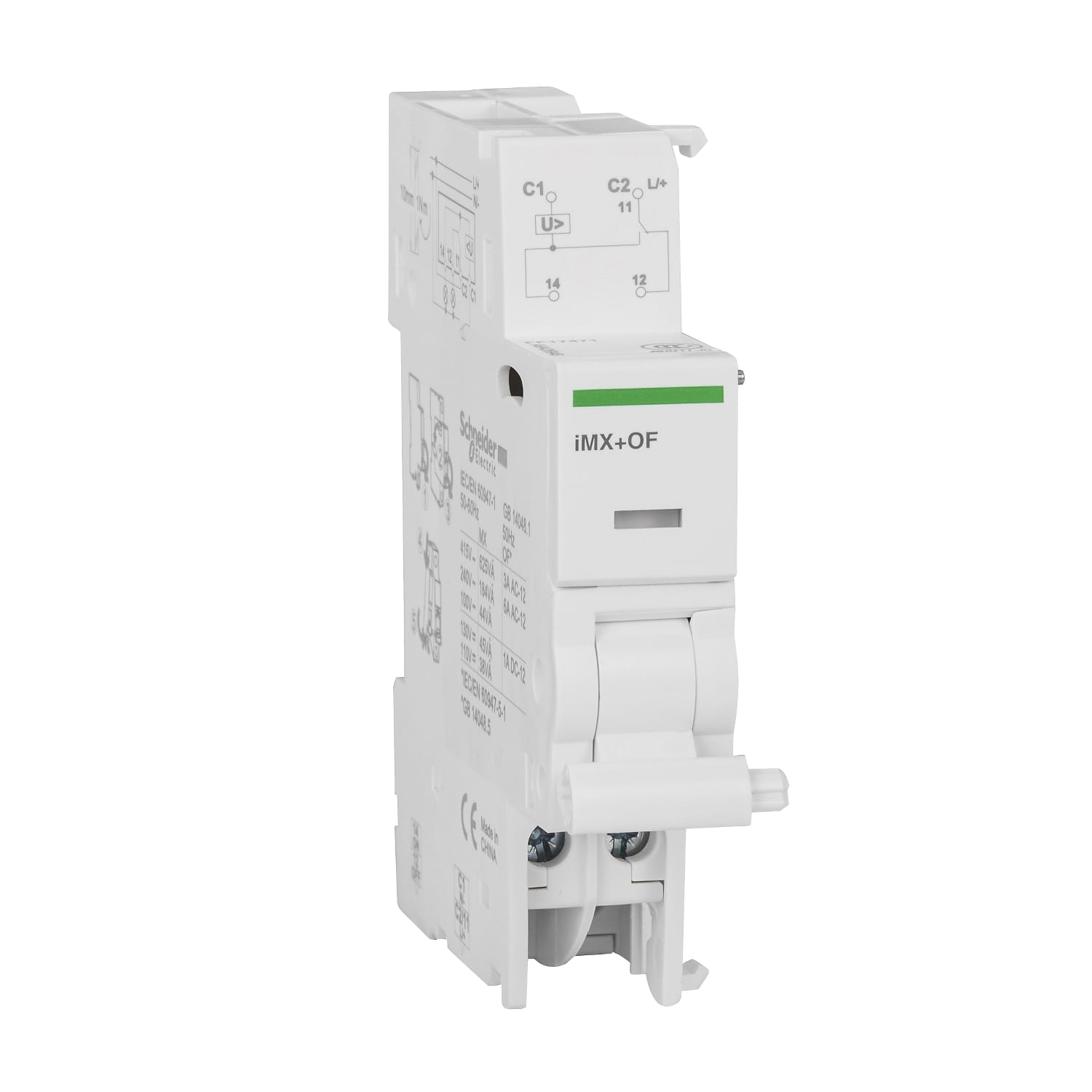 Schneider Electric - Acti9, iMX+OF declench. a emission tension + contact aux. 100-415VCA 110-130VCC