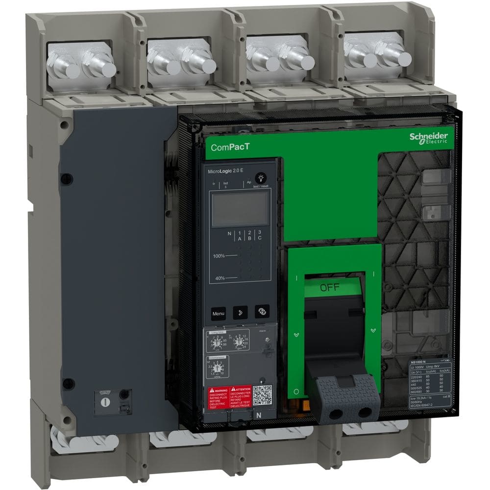 Schneider Electric - ComPacT NS1000H - disjoncteur - MicroLogic 2.E 1000A - 3P - 70kA - fixe - manuel