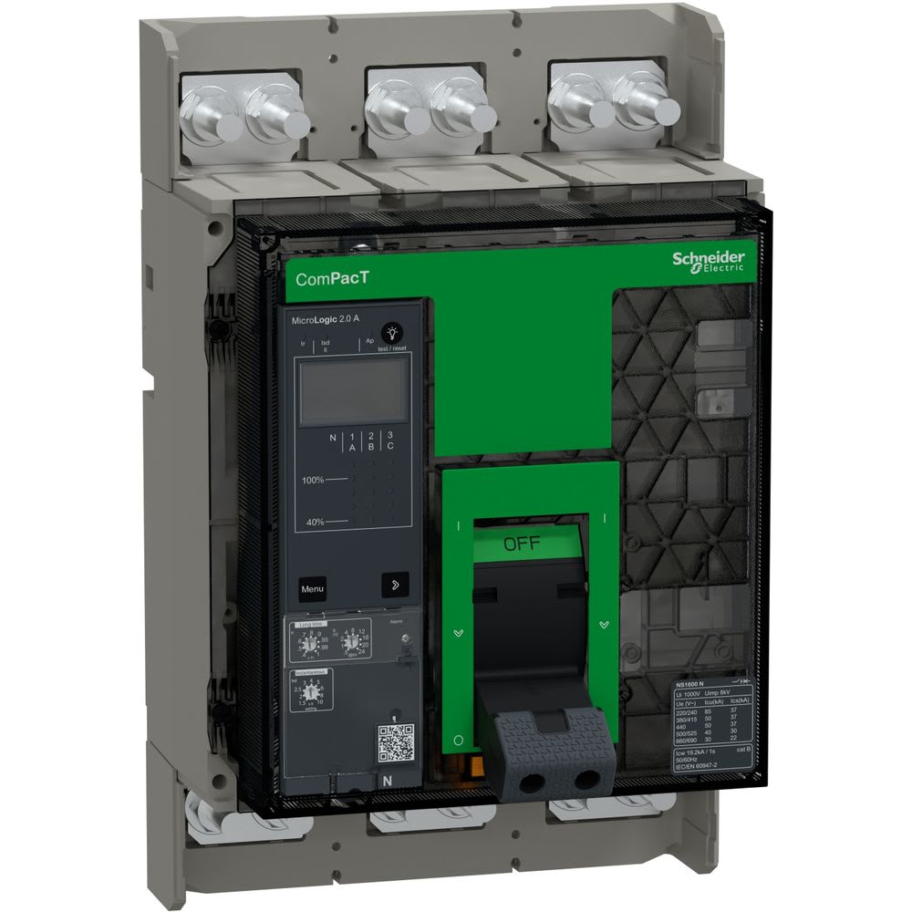 Schneider Electric - ComPacT NS1000N - disjoncteur - MicroLogic 2.A 1000A - 3P - 50kA - fixe - manuel