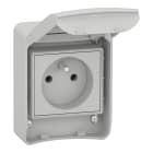 Schneider Electric - Mureva - prise de courant FR 2P+T - 65x85mm - 10/16A 250V - IP65 - gris RAL7035