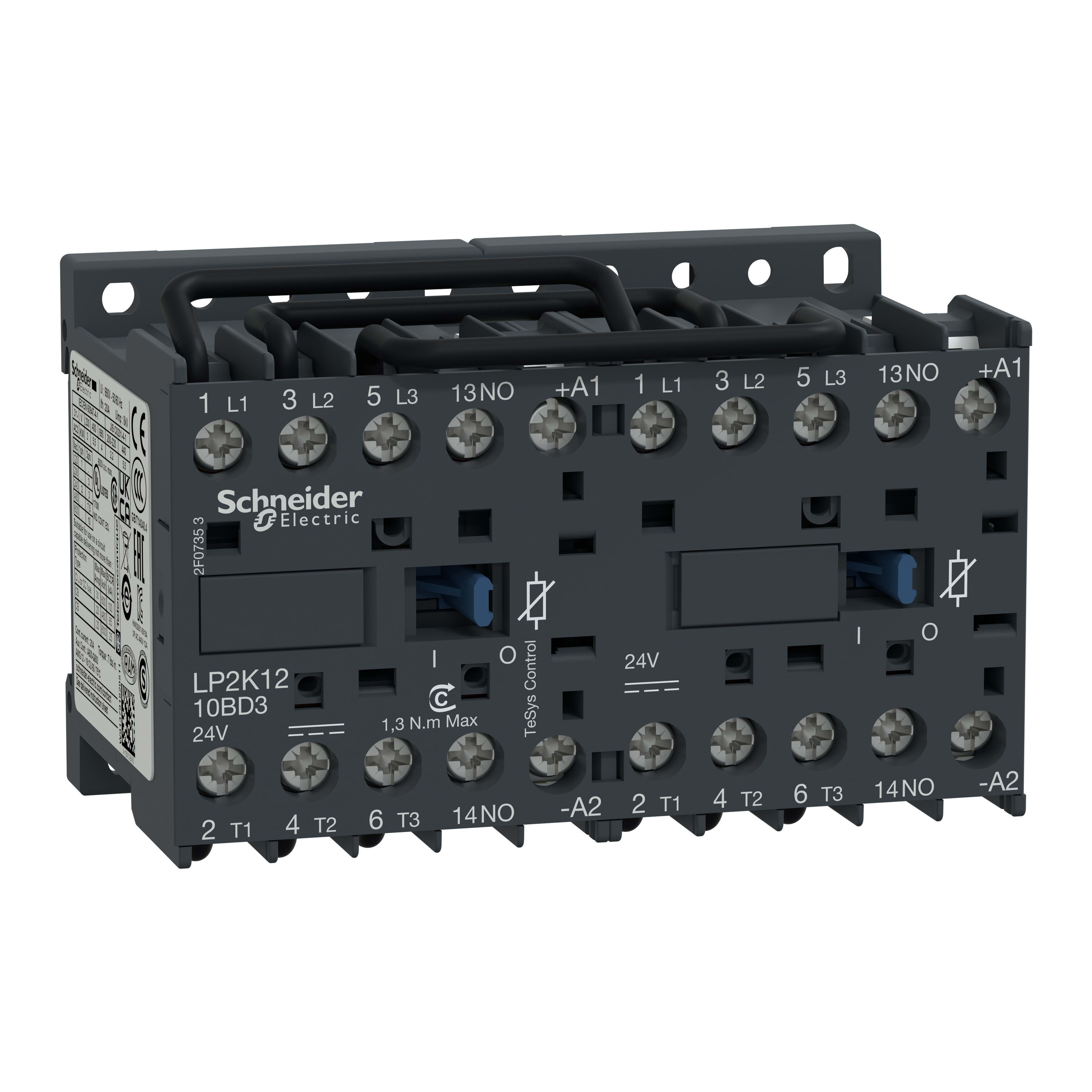 Schneider Electric - TeSys LP2K - contacteur inverseur - 3P - AC-3 440V - 12A - bobine 24Vcc