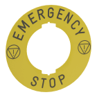 Schneider Electric - Harmony 9001K - Etiquette circulaire plastique diam 75 - Jaune - emergency stop