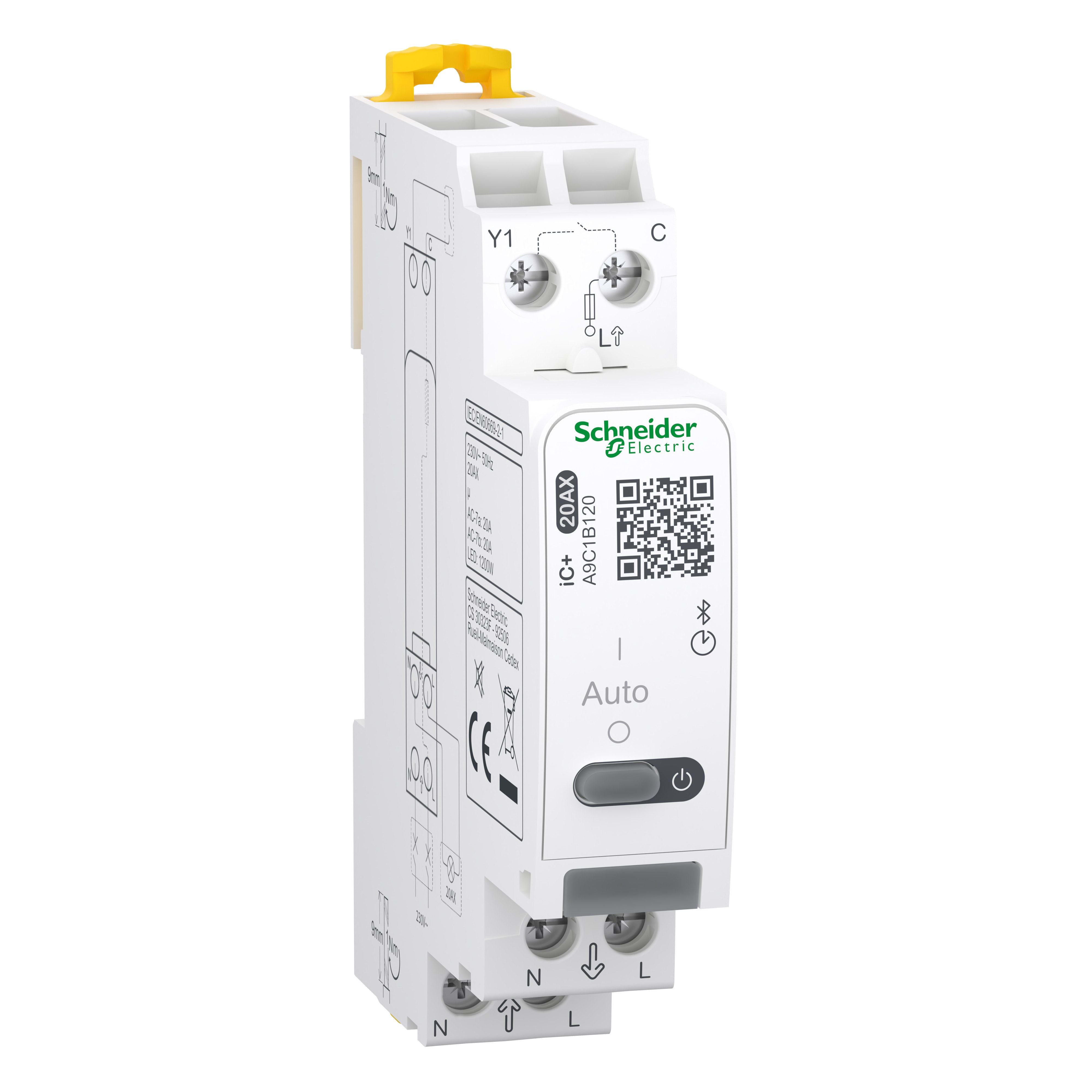 Schneider Electric - Acti9 IC+ Inter Astro Bluetooth Multifct inter Horaire 1 canal et contacteur 20A