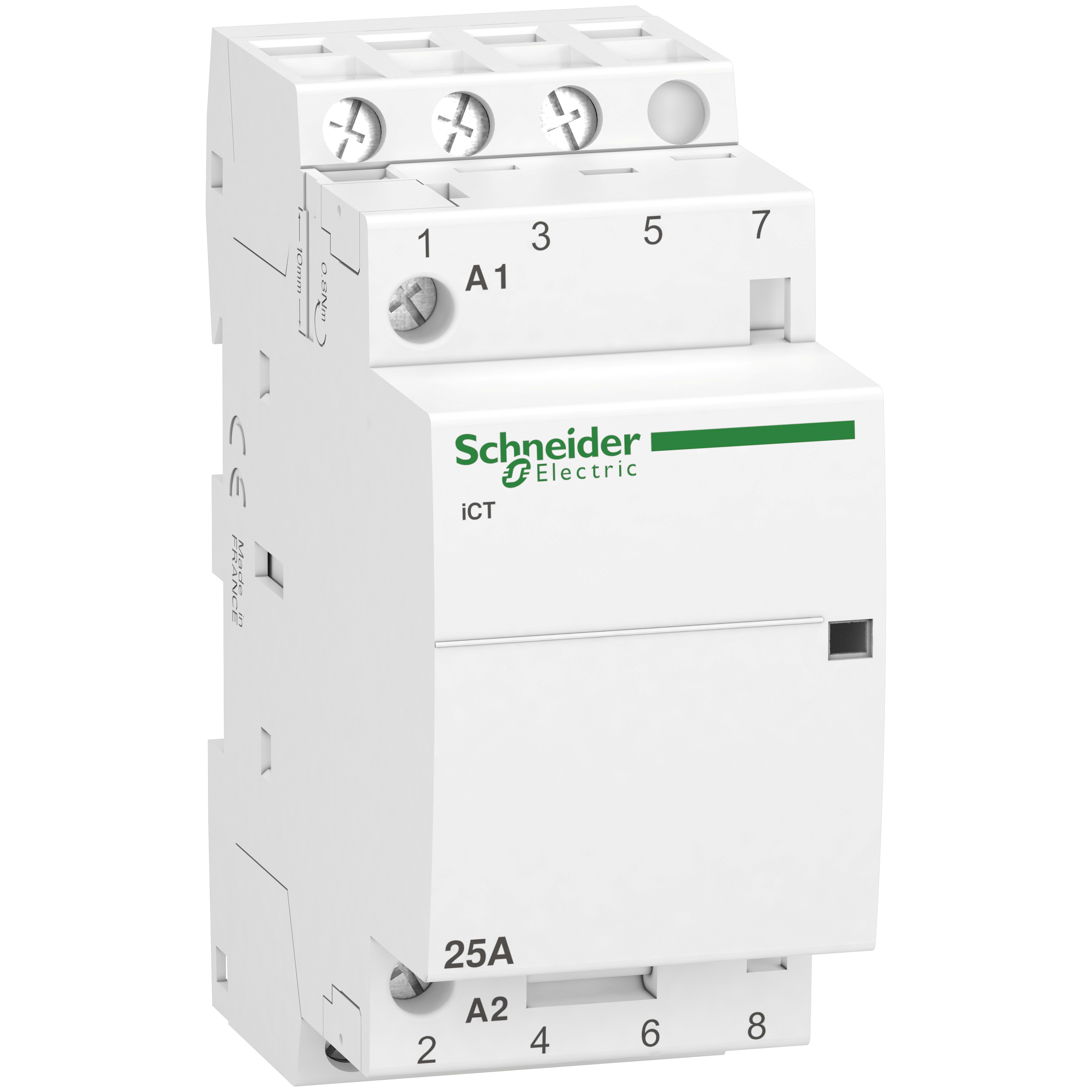 Schneider Electric - Acti9 iCT - Contacteur auxiliarisable - 3P - 25A - 3NO - 220/240Vca - 50Hz