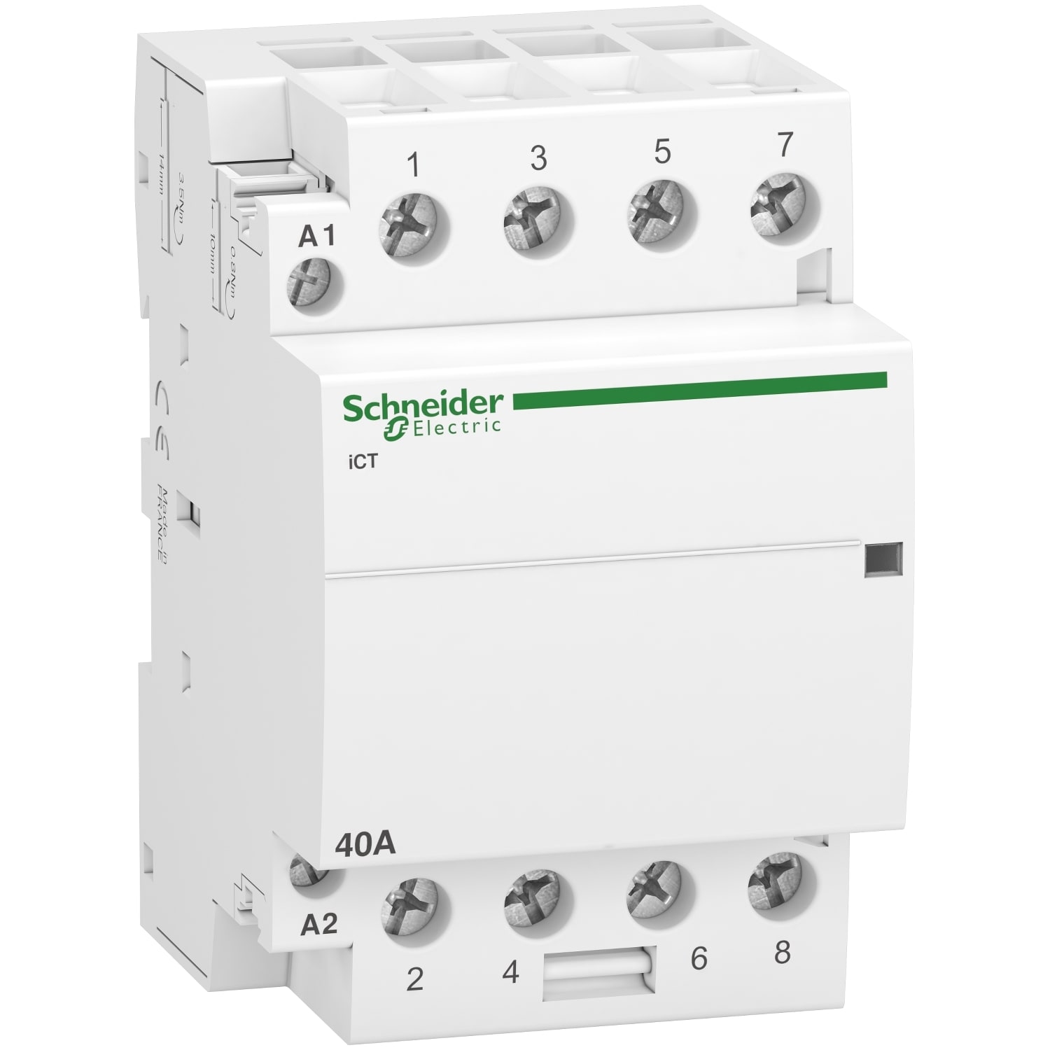 Schneider Electric - Acti9 iCT - Contacteur auxiliarisable - 4P - 40A - 4NO - 230-240Vca - 50Hz