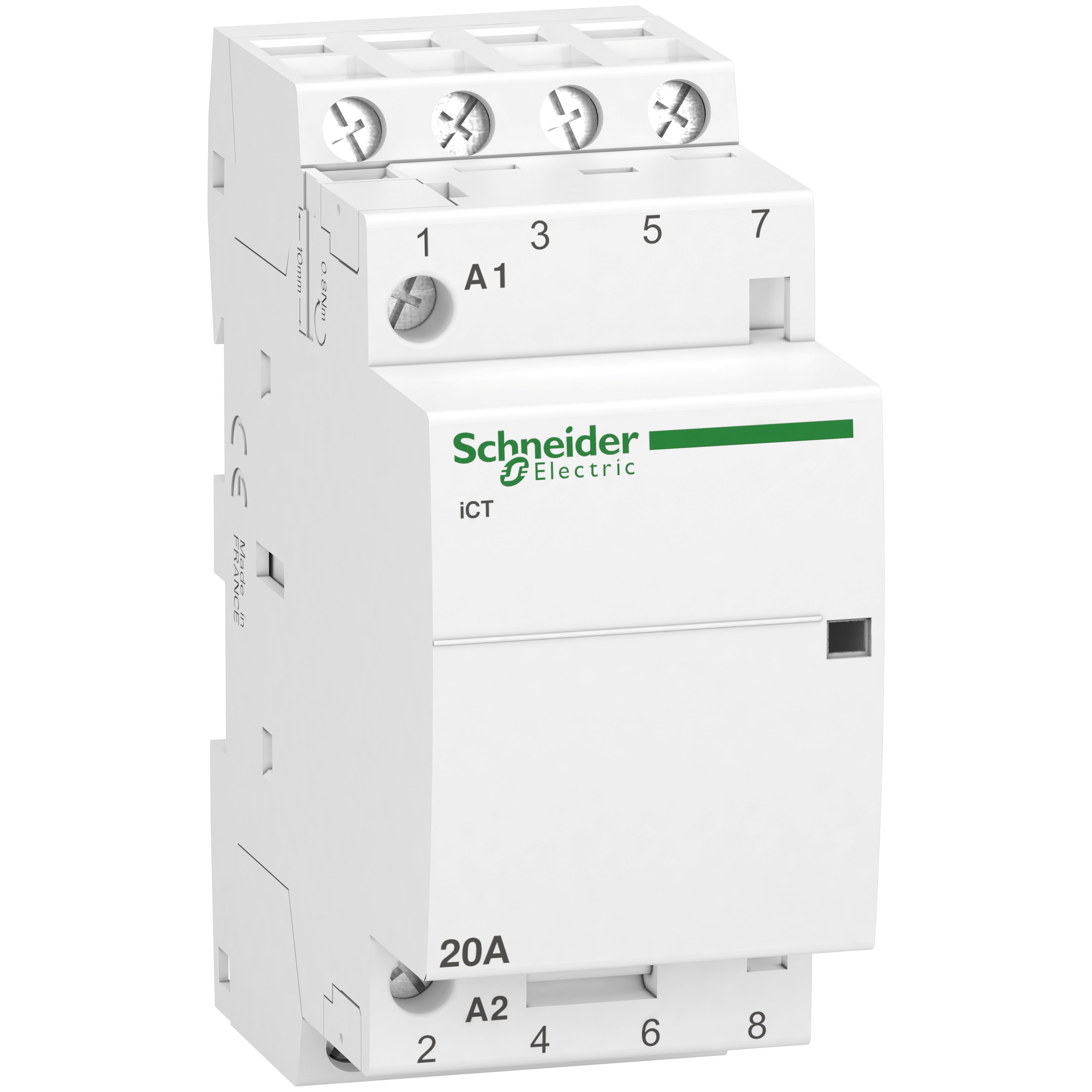 Schneider Electric - Acti9 iCT - Contacteur auxiliarisable - 3P - 20A - 4NO - 220/240Vca - 50Hz