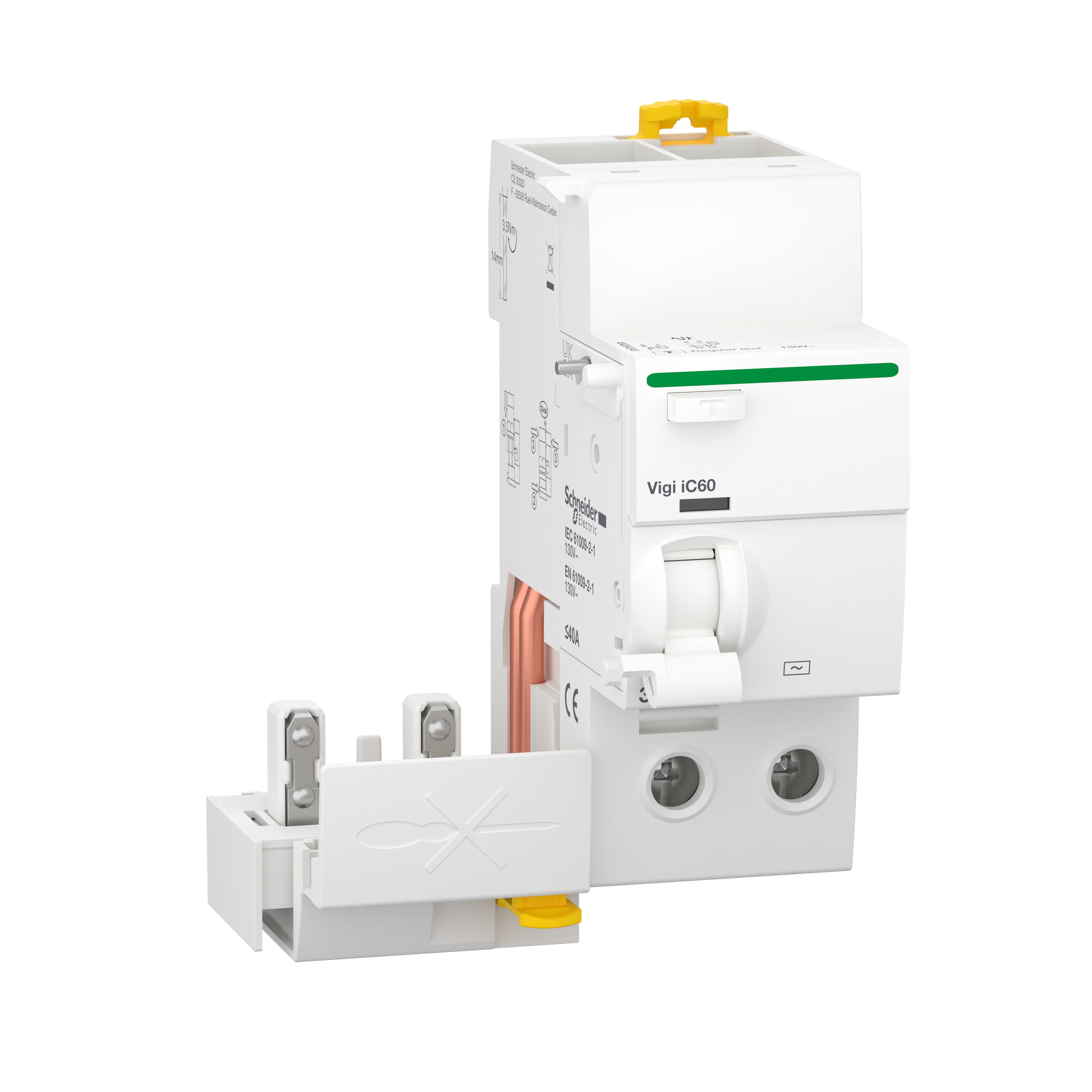 Schneider Electric - Acti9 Vigi iC60 - Bloc diff 130Vca (Ph-N) - 2P - 40A - 300mA - Type AC