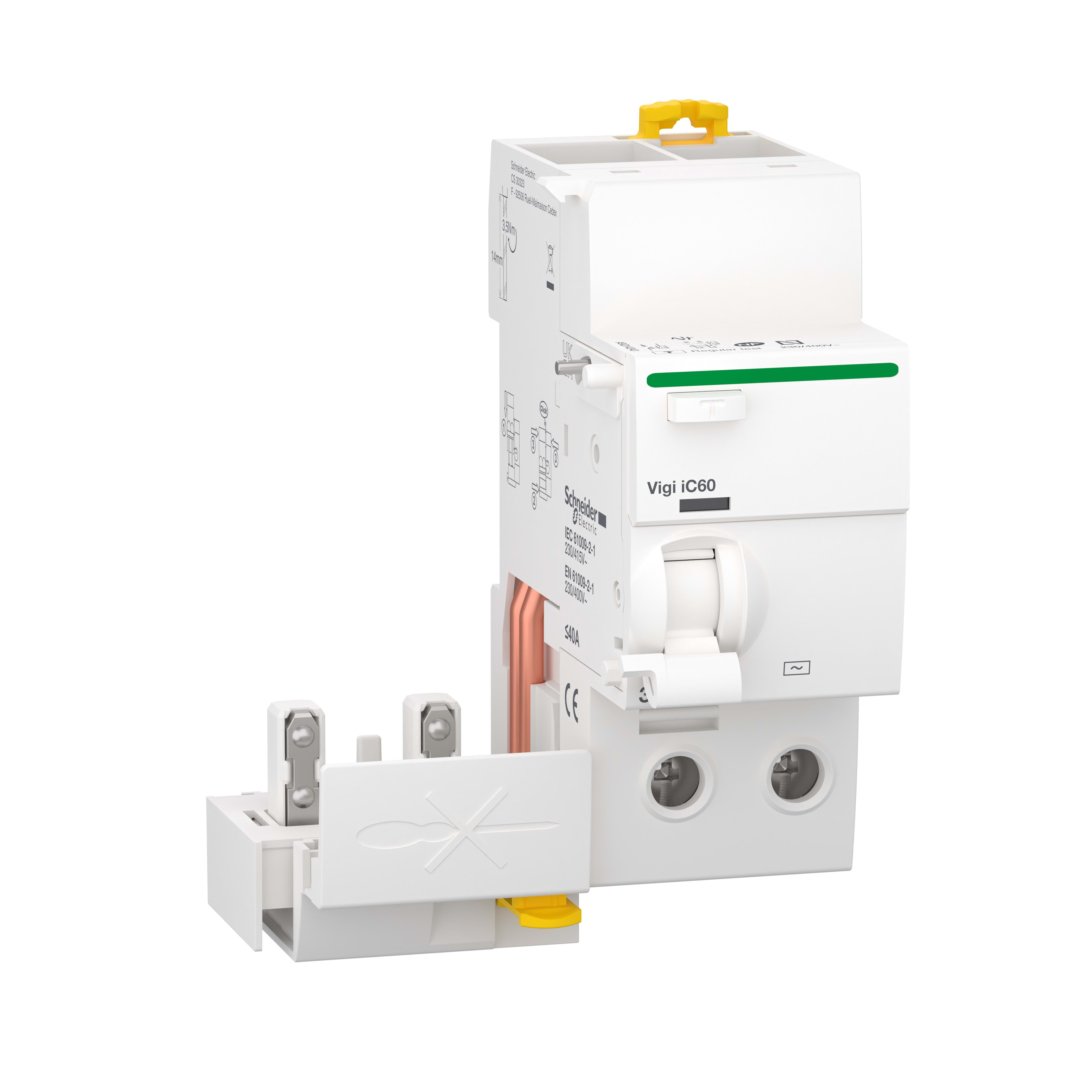 Schneider Electric - Acti9 Vigi iC60 - Bloc diff - 2P 40A 300mA - 230Vca à 400Vca - Type AC
